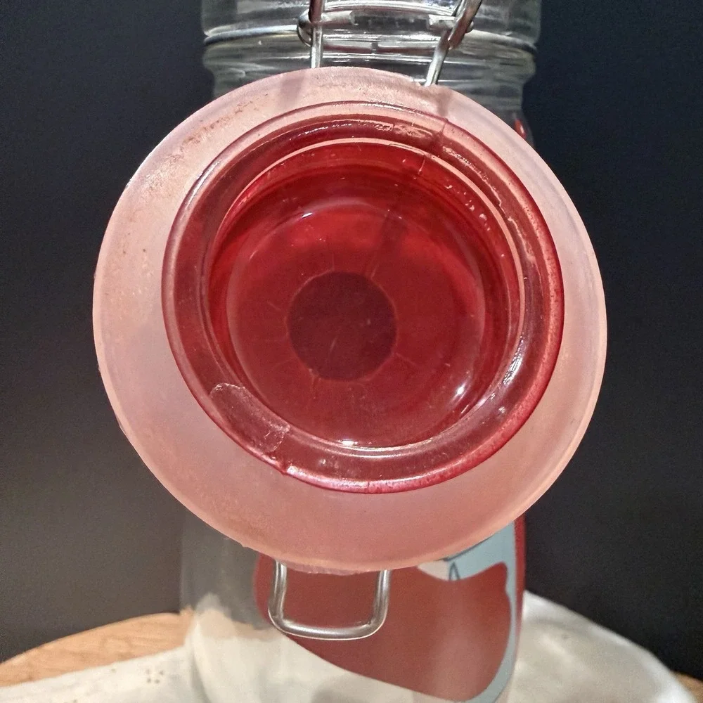 Vintage Bear Glass Bottle Flip Top‎ Lid Jar Retro Animal Kitchen Decor